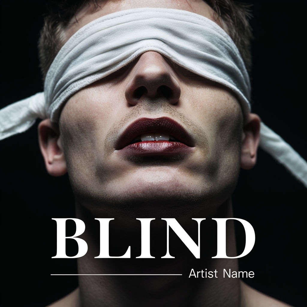 Mysterious Close-Up Portrait with Blindfold for Spotify Album Cover