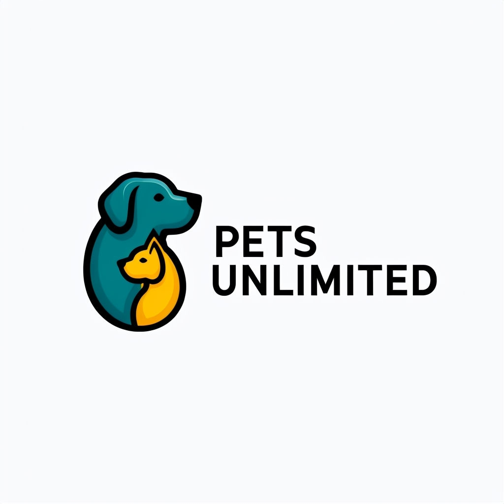 Bold Modern Logo Design for Pet Shop Featuring Dog and Cat Logo