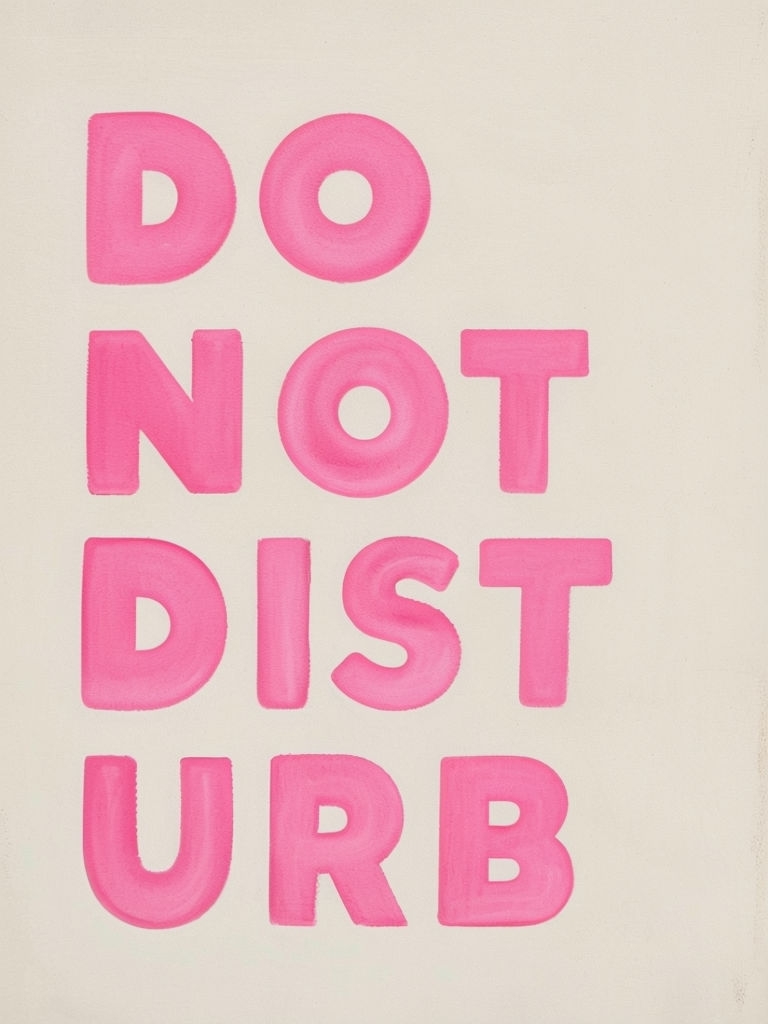 Bold Pink DO NOT DISTURB Minimalist Art Poster