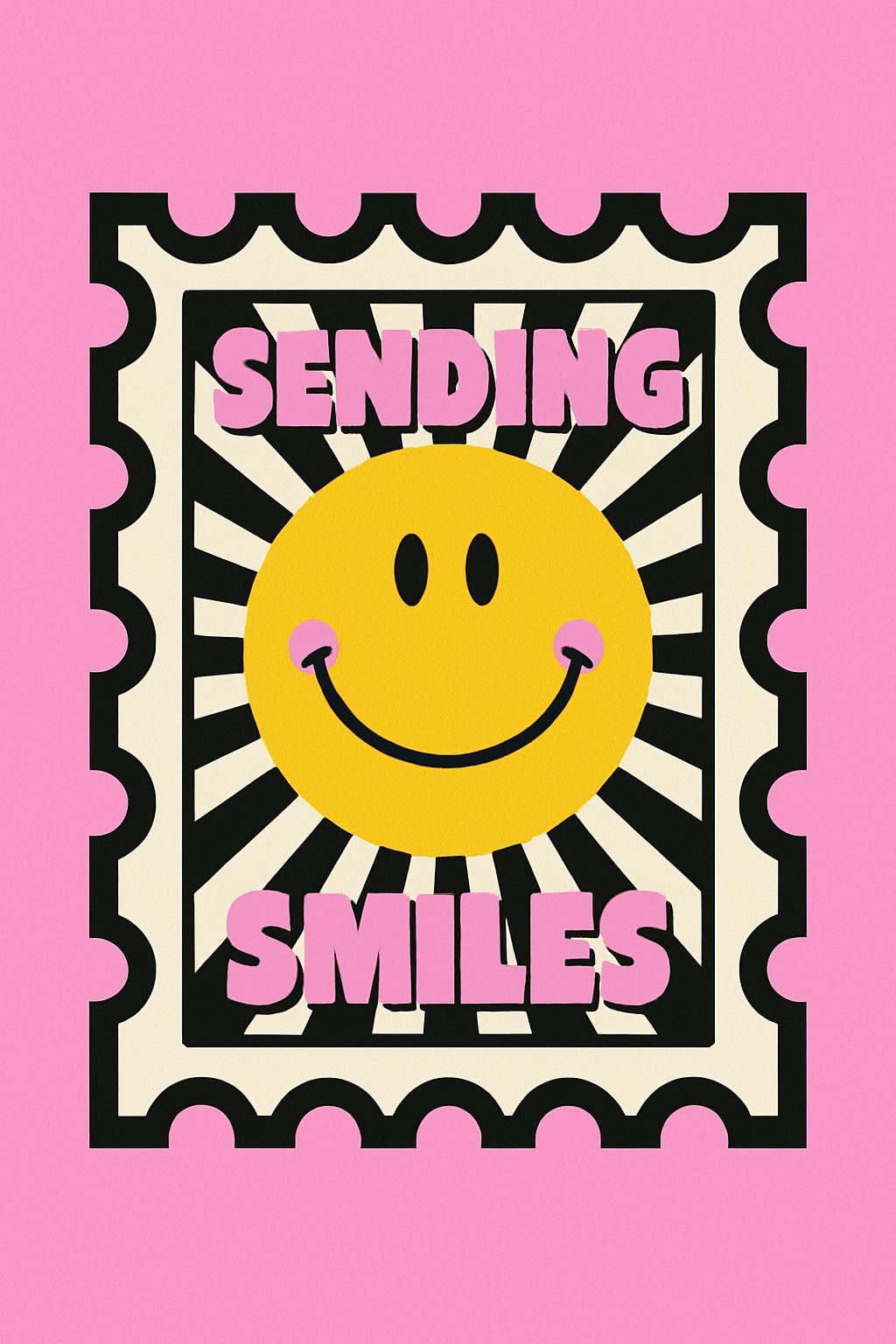 Vibrant Sending Smiles Graphic Design T-Shirt