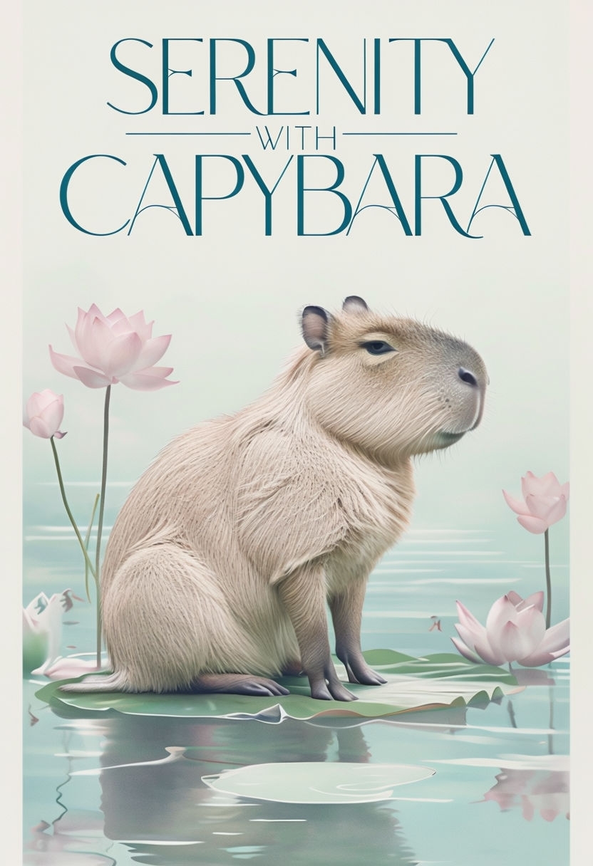 Serenity with Capybara Minimalist Poster Design