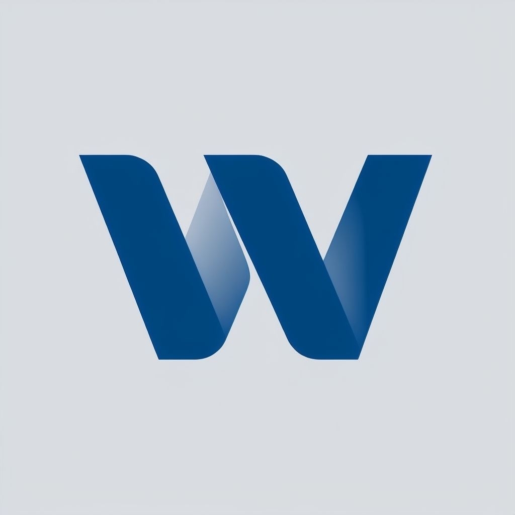 Modern Minimalist Deep Navy W Logo Design Monogram
