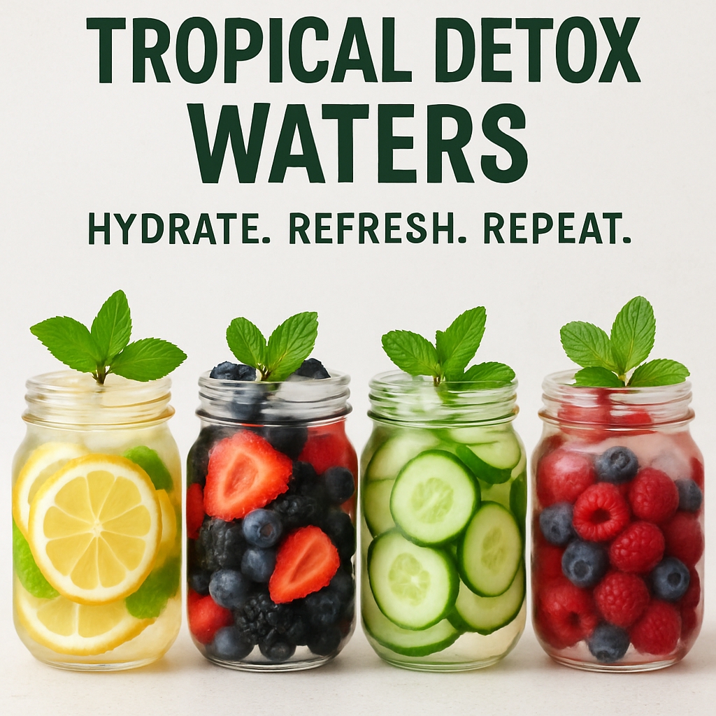 Tropical Detox Waters Refreshing Infused Beverage Poster Ads