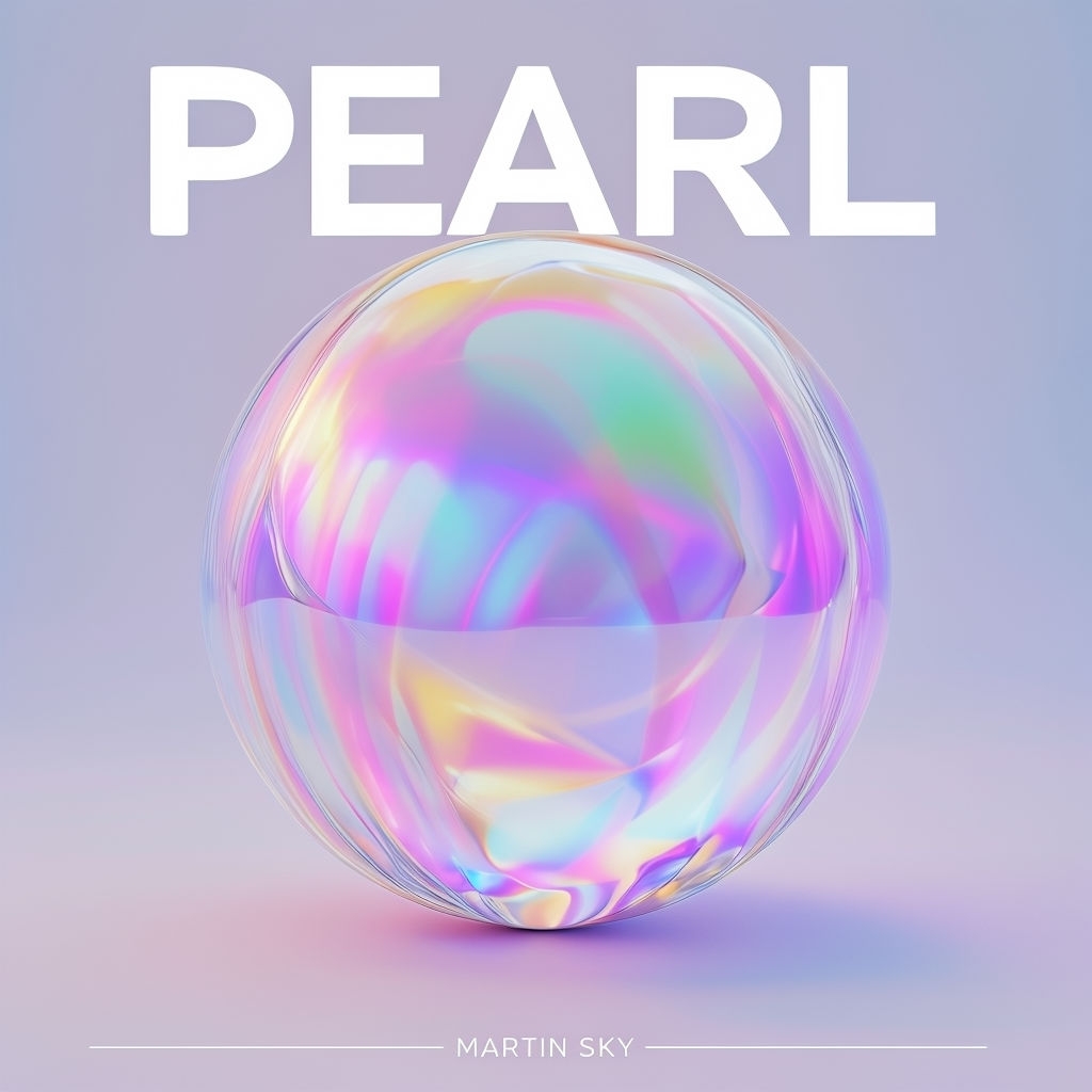 Iridescent Pearl Sphere with Gradient Background Album Cover