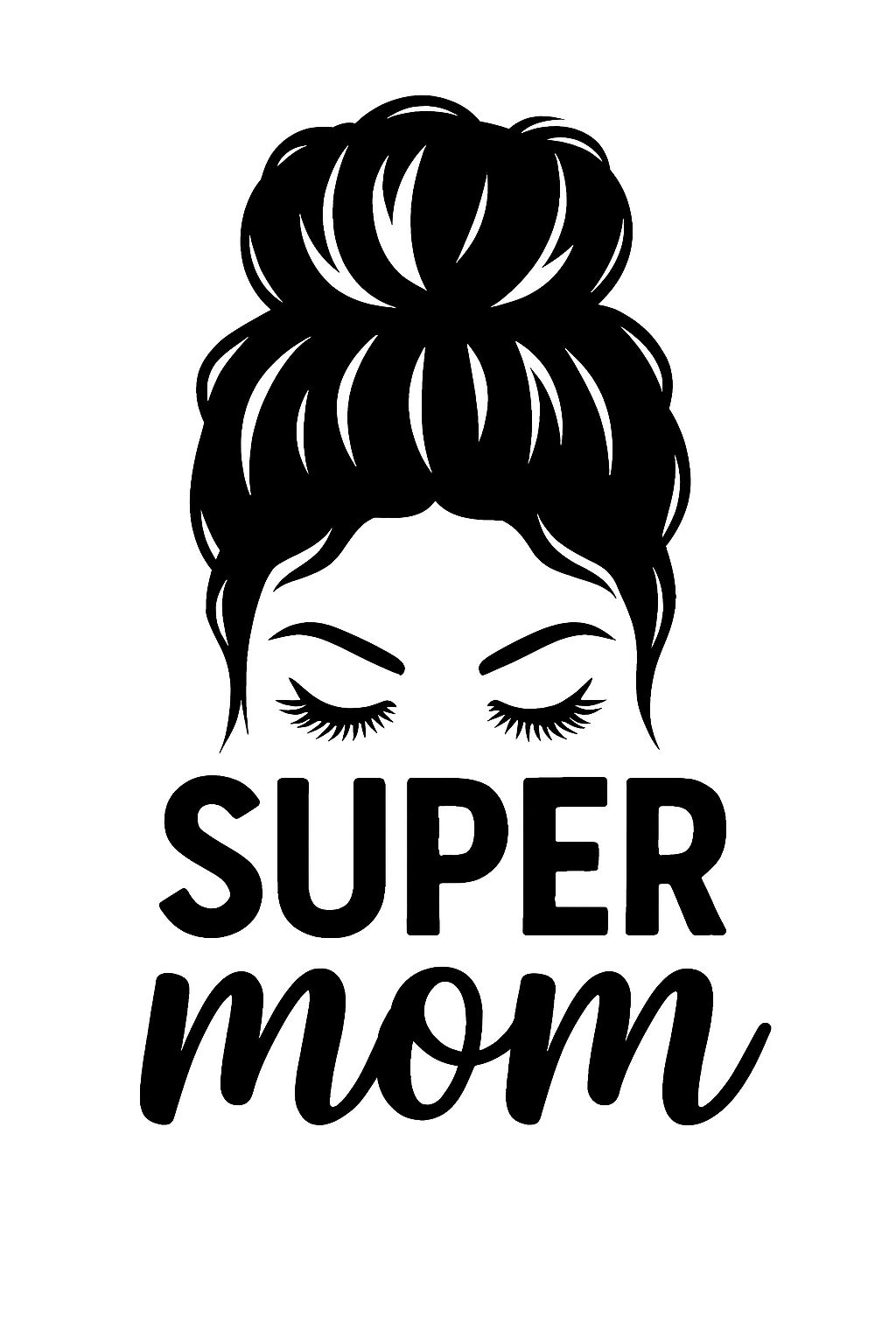 Minimalist Black Silhouette of Super Mom T-Shirt