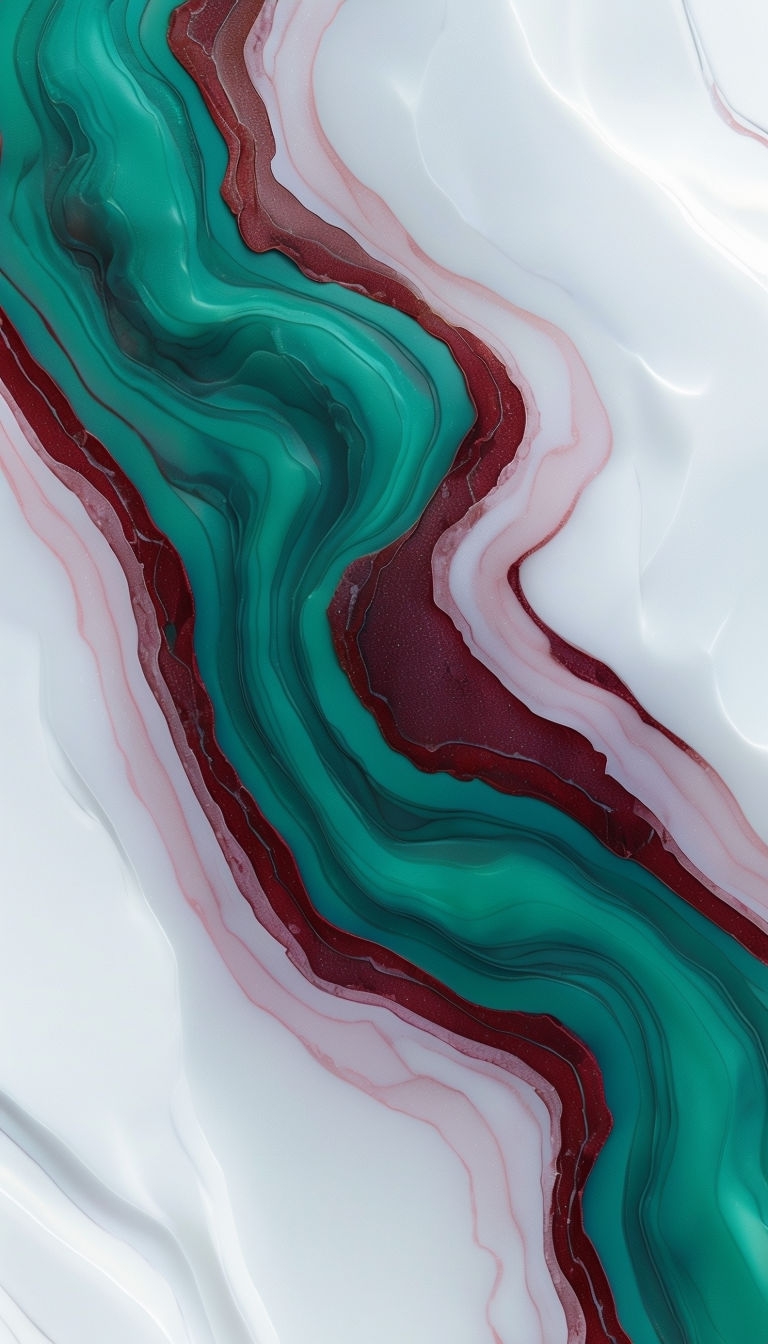 Captivating Teal Green and Burgundy Marble Close-Up Wallpaper