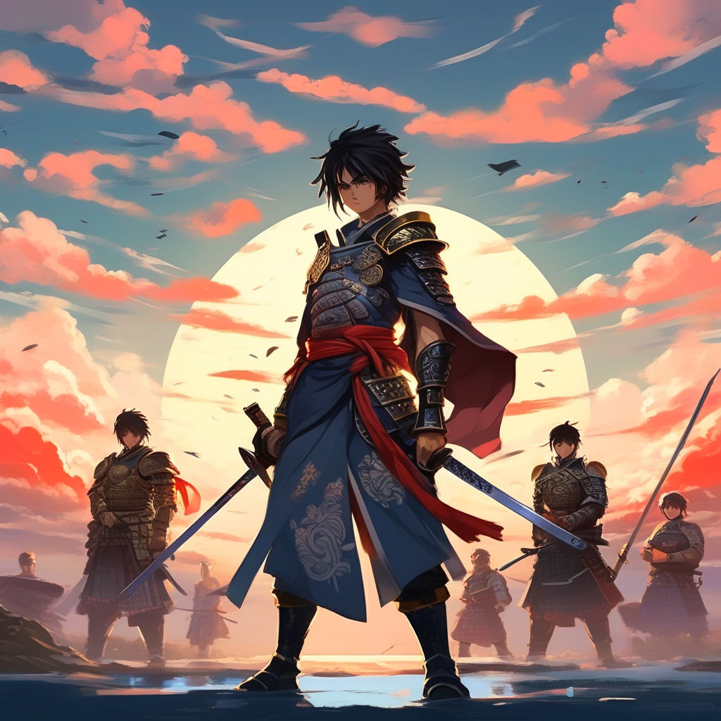 Draw anime characters as samurai warriors with traditional J... by ...