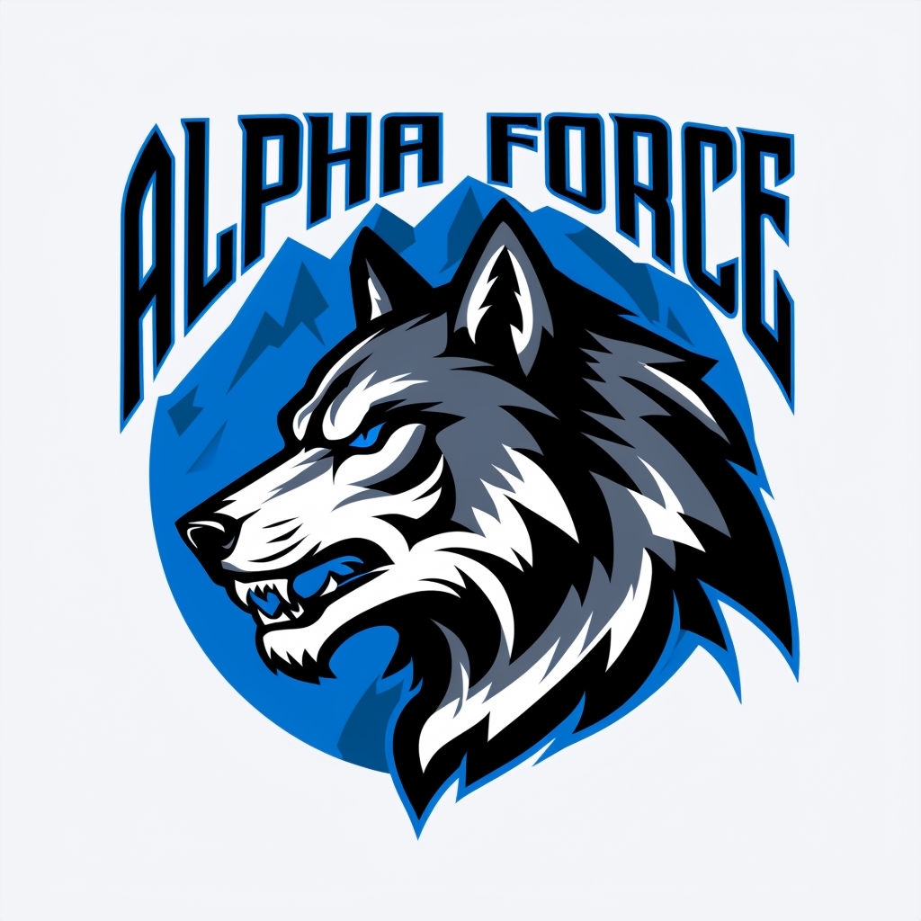 Fierce Alpha Force Wolf Graphic Design T-Shirt