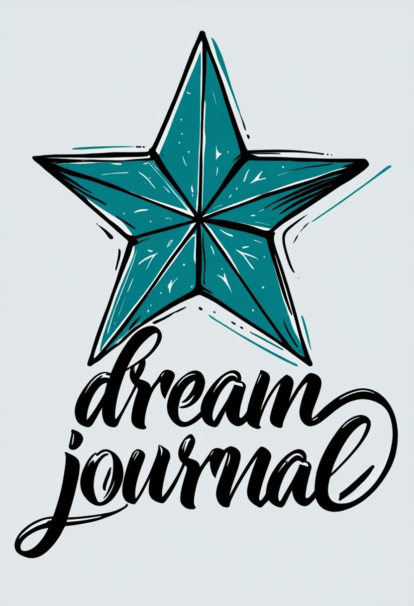 Vibrant Teal Star Dream Journal Modern Illustration EBook Cover