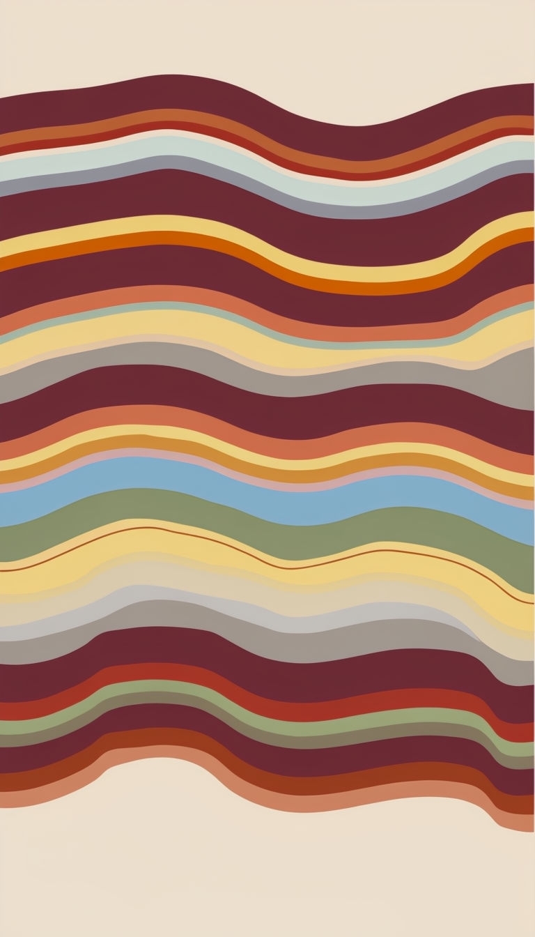 Retro Wavy Lines Abstract Art Phone Case Cover