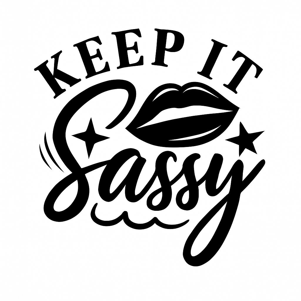 Keep It Sassy Motivational Typography with Lips Sticker