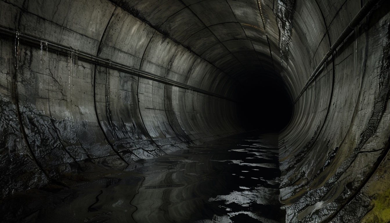 Realistic Dark Sewer Pipe Virtual Background for Dramatic Scenes