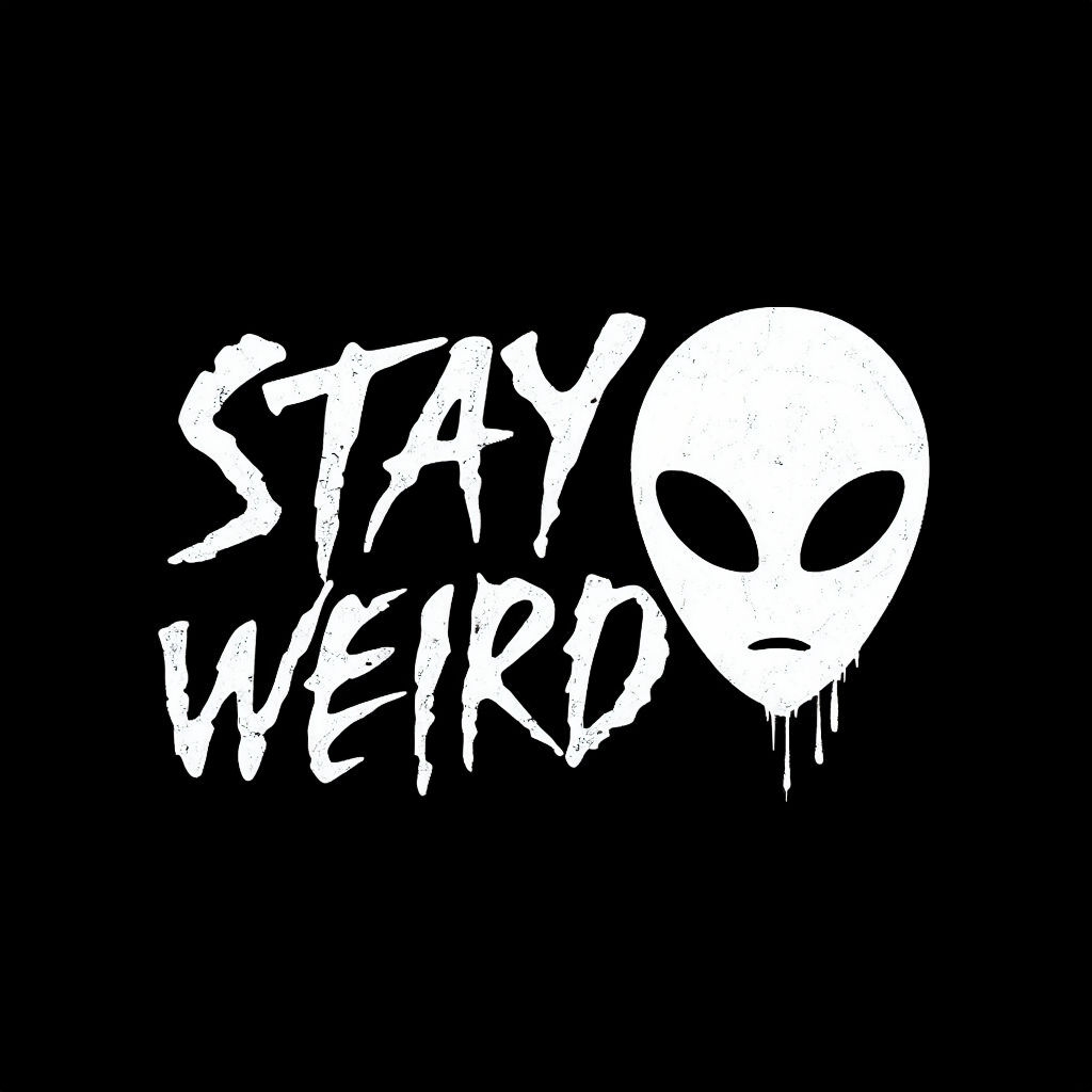 Stay Weird Alien Graphic Design T-Shirt