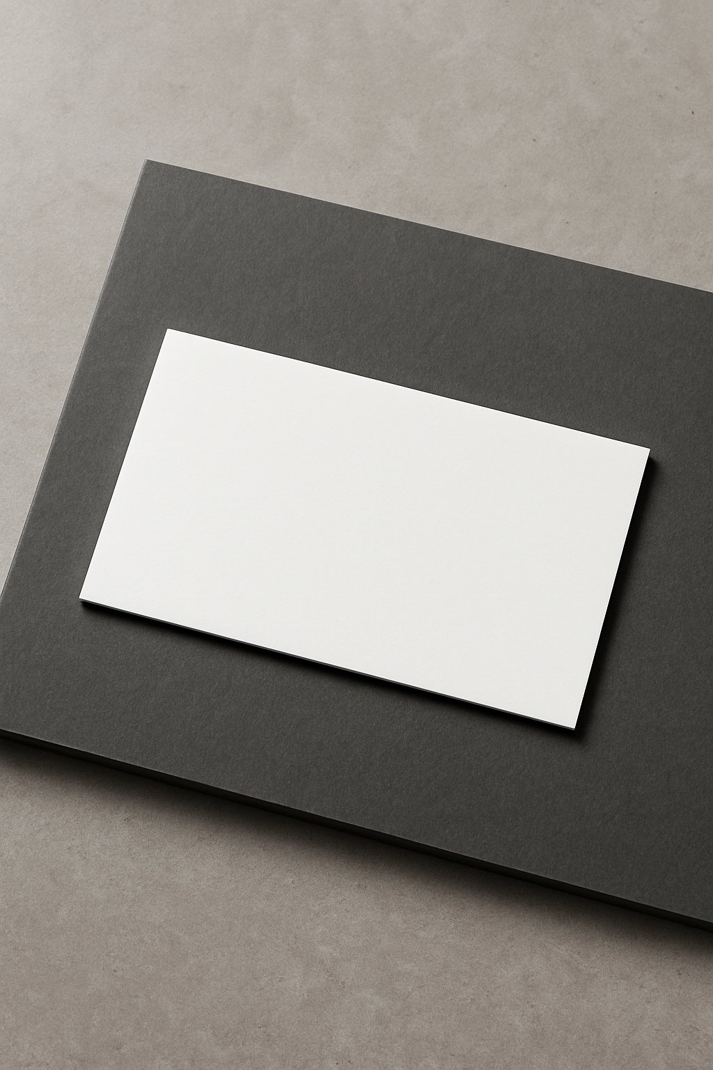 Minimalist White Card on Charcoal Gray Background Mockup