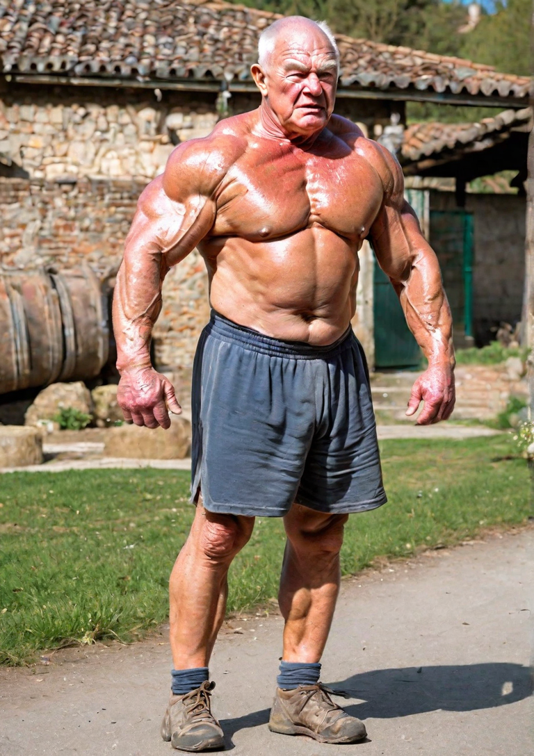 A chubby and huge gladiator sweaty bodybuilder by Lav Fer All - Playground