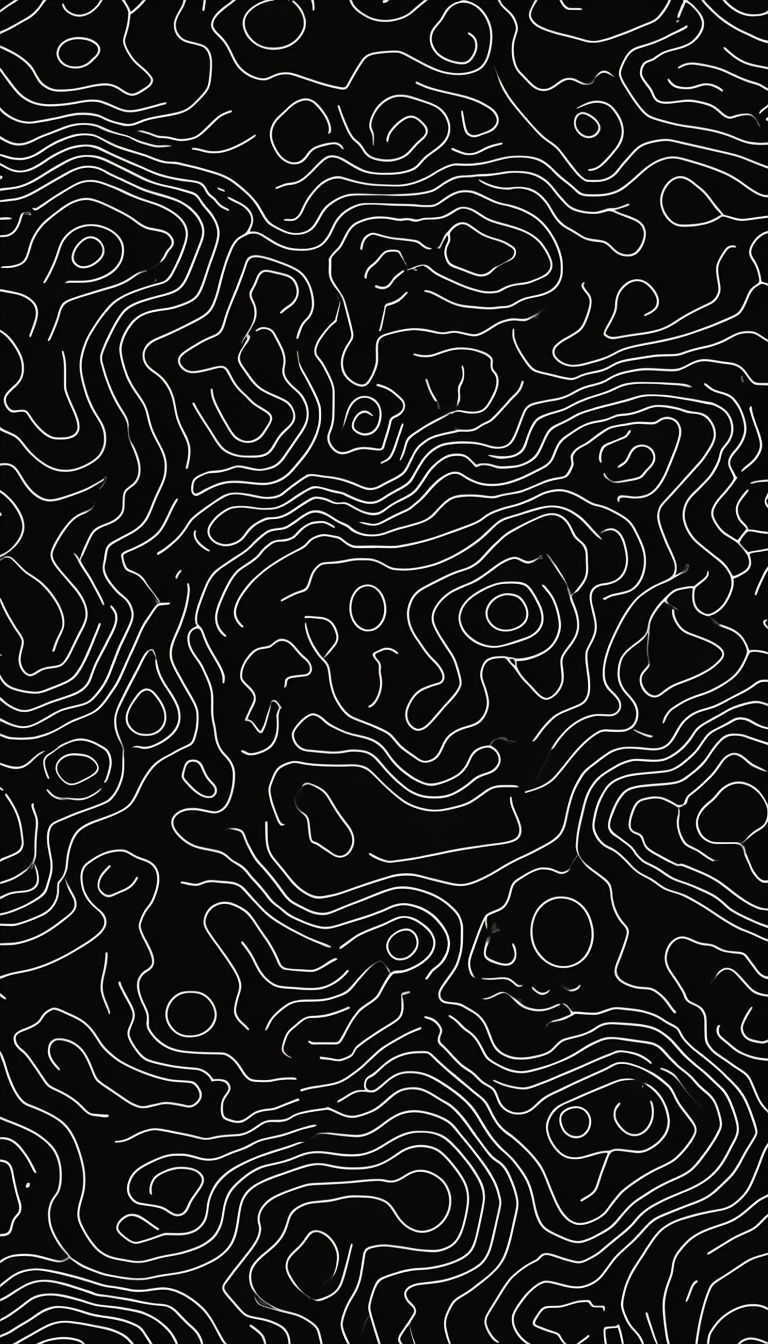 Intricate Monochromatic Line Art Terrain Design Phone Case Cover