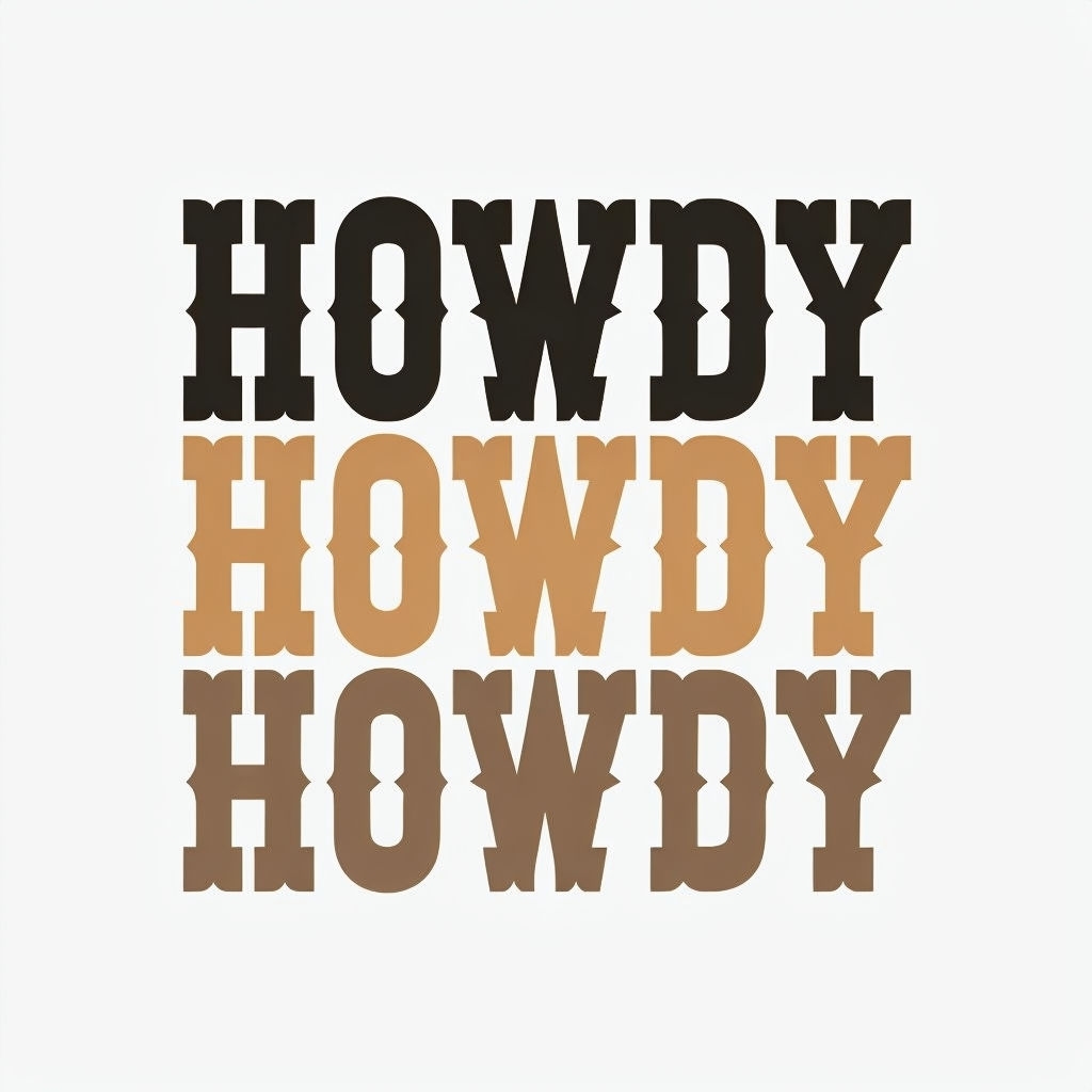 Vintage Western Howdy Typography Design Sticker