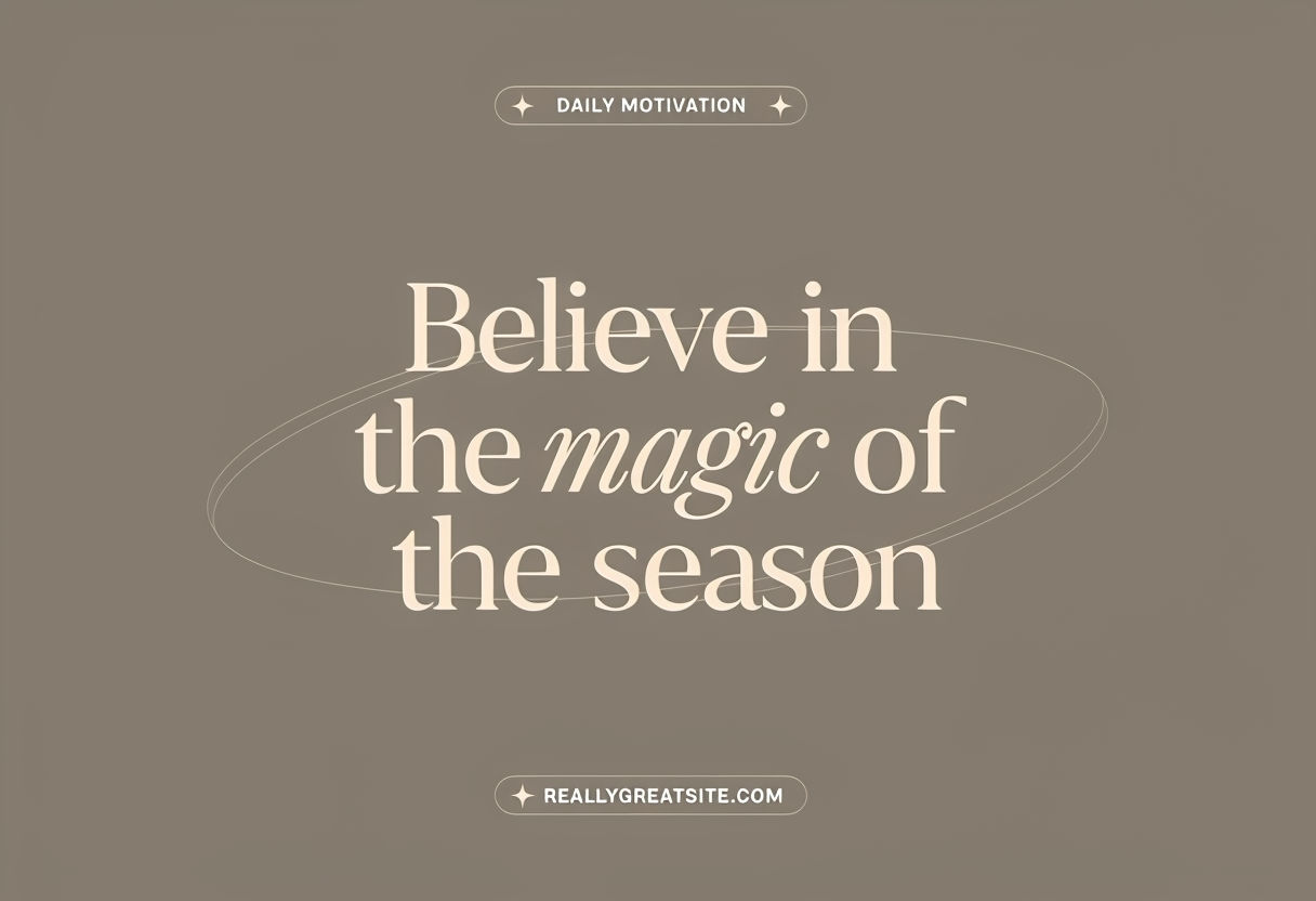 Minimalist Believe in the Magic of the Season Motivational Poster