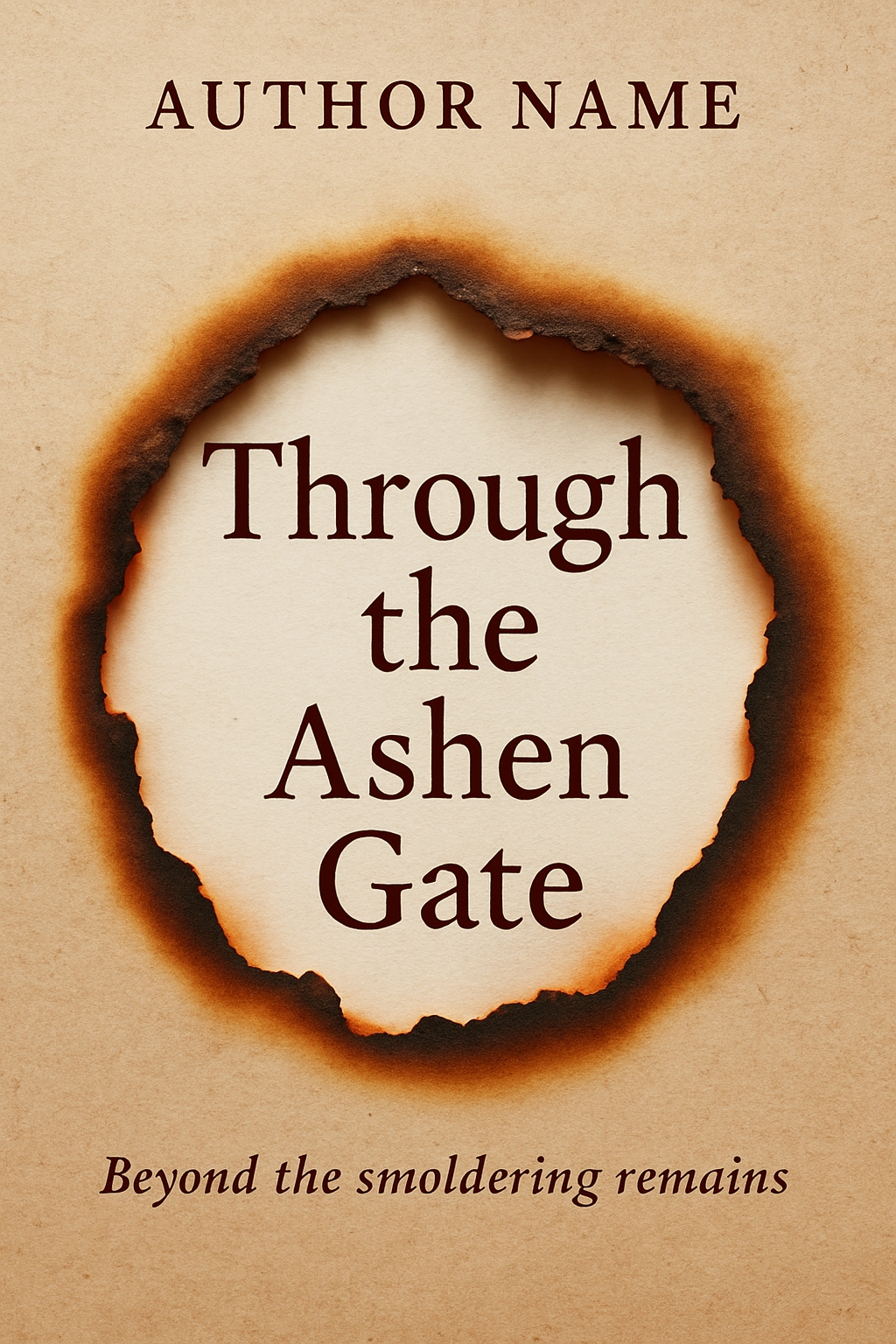 Burnt Ashen Gate Book Cover Design for Coloring Book Pages