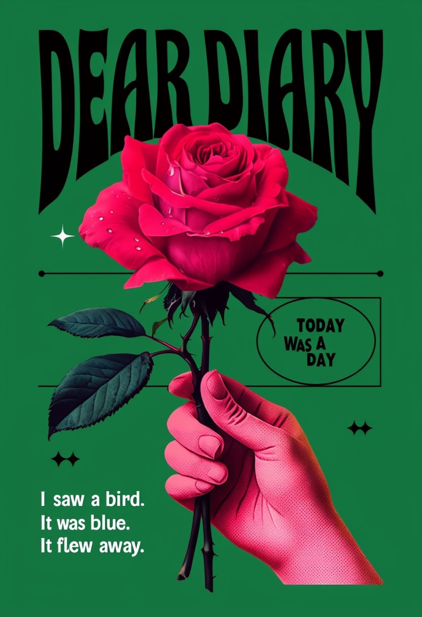 Vintage Red Rose Diary Style EBook Cover Design
