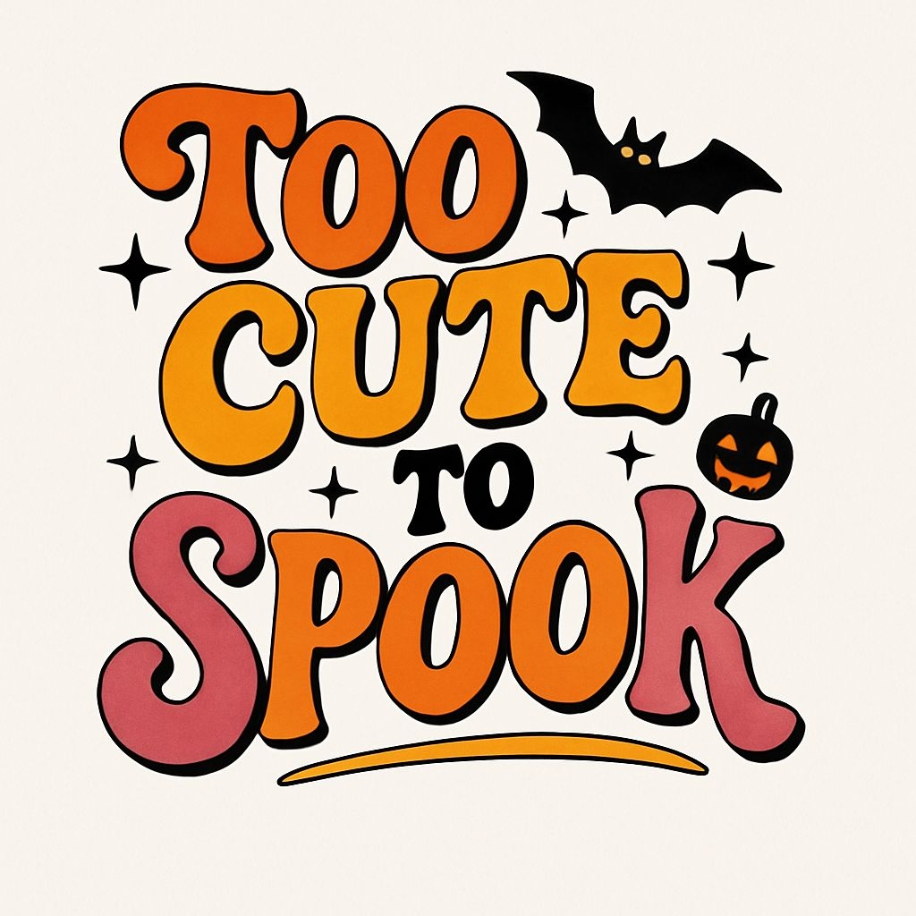 Too Cute To Spook Halloween Typography Sticker