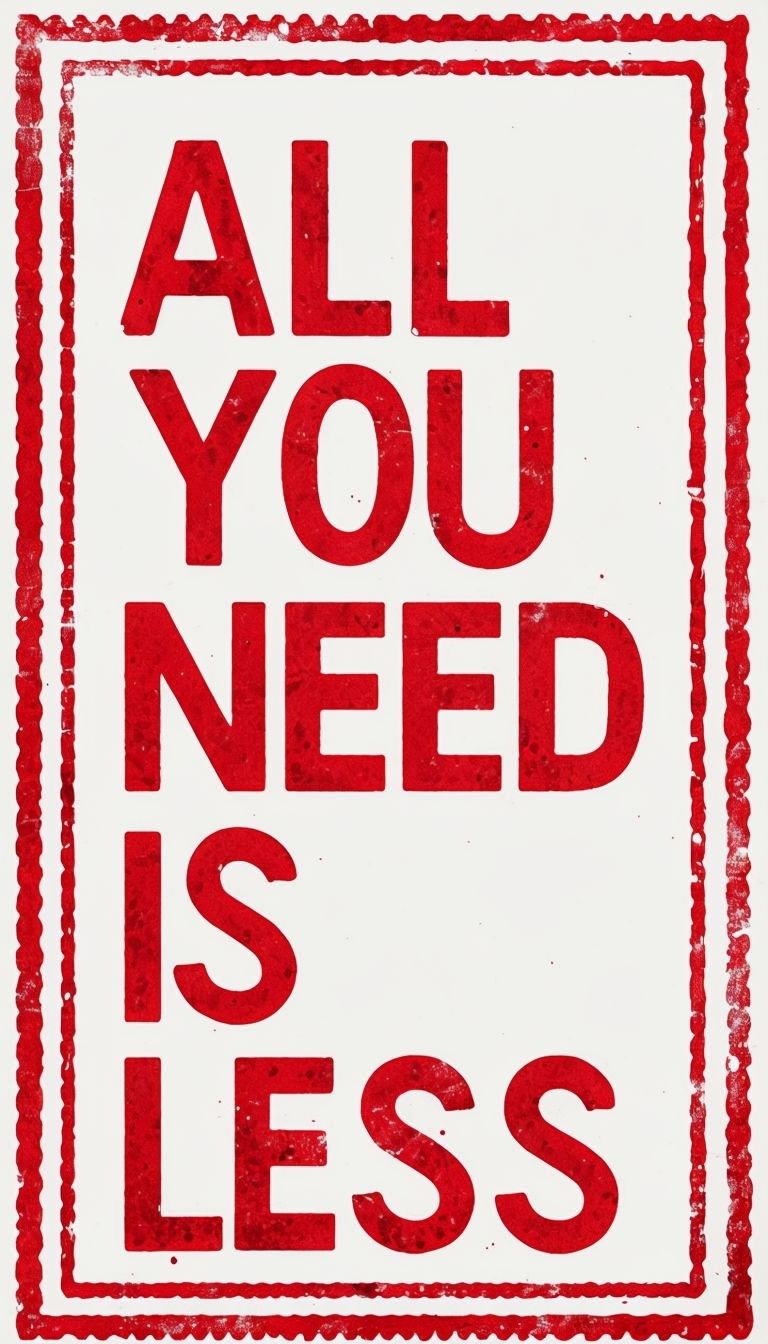 All You Need Is Less Motivational Typography Art Mobile Wallpaper