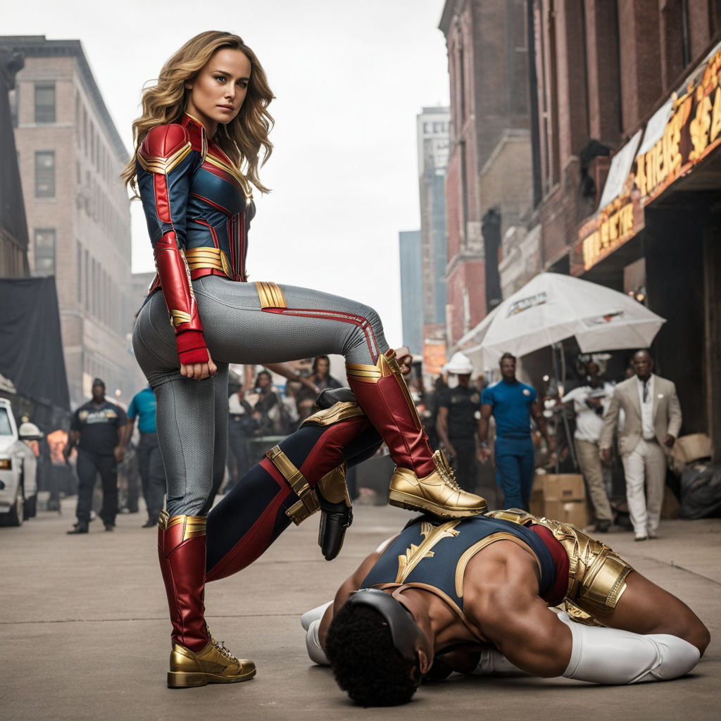 Captain Marvel kisses an African young man