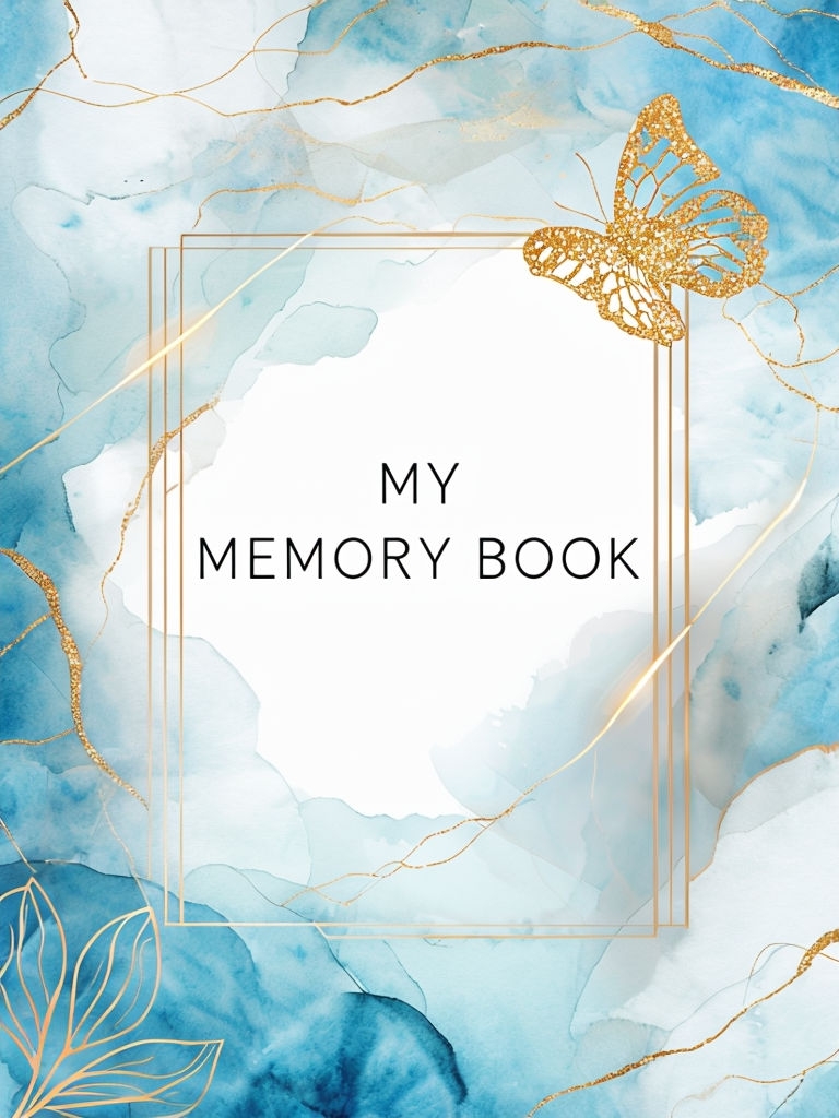 Elegant Watercolor Memory Book Journal Cover Design EBook Cover