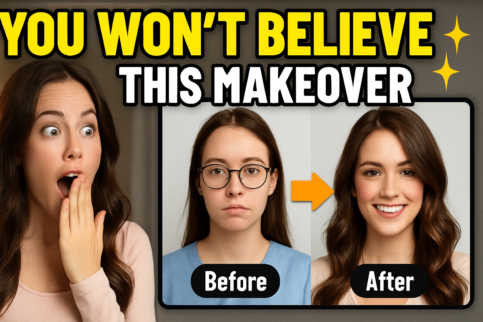 Dramatic Makeover Transformation Graphic for Social Media Post