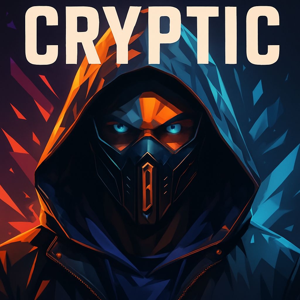 Futuristic Cryptic Character in Geometric Mask Illustration Spotify Album Cover