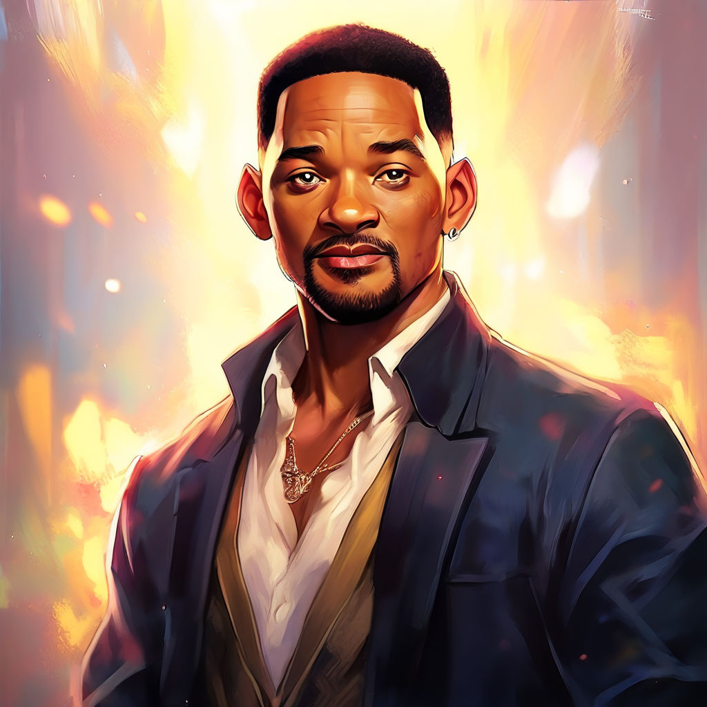 Very delatailed drawing of will smith made by boichi. White background