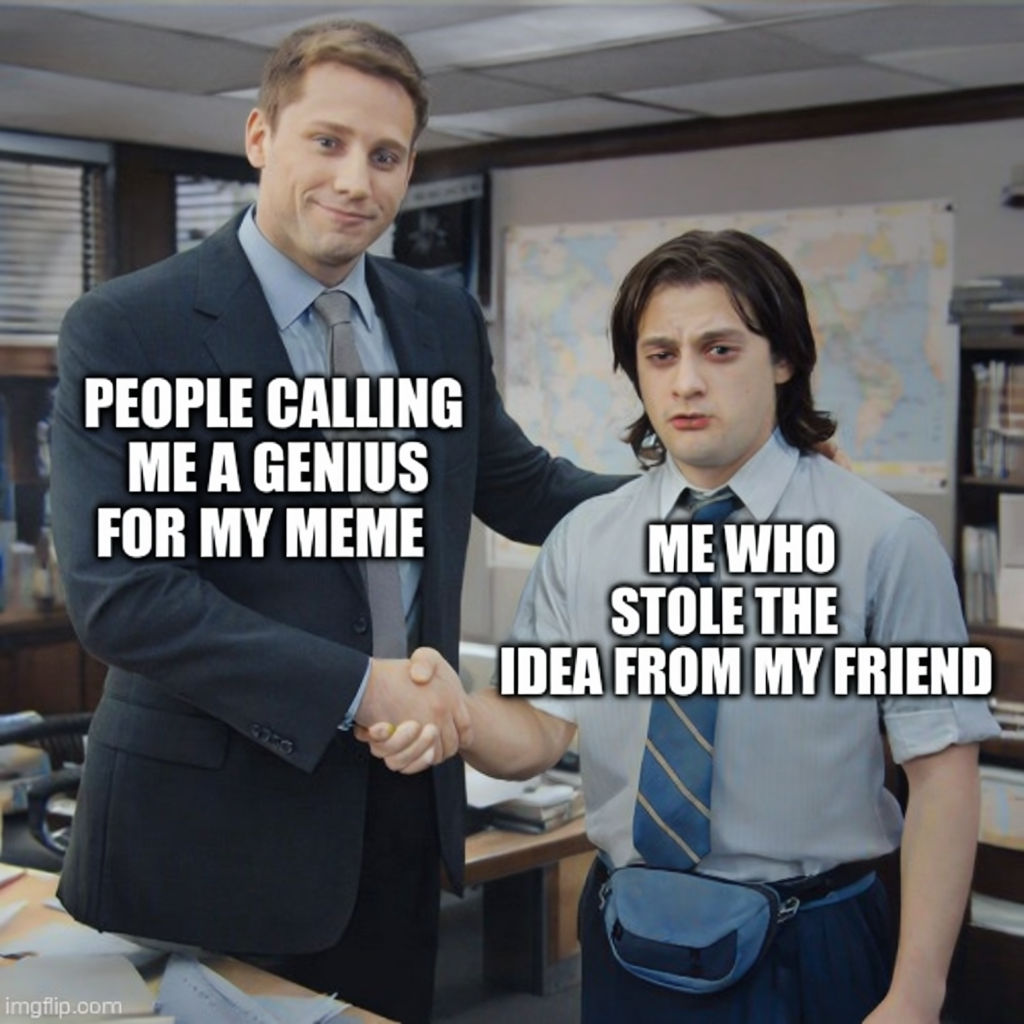 Humorous Office Meme: Genius or Thief? 