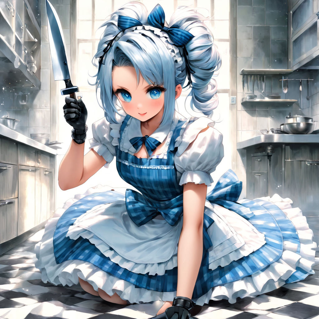 anime girl with a knife