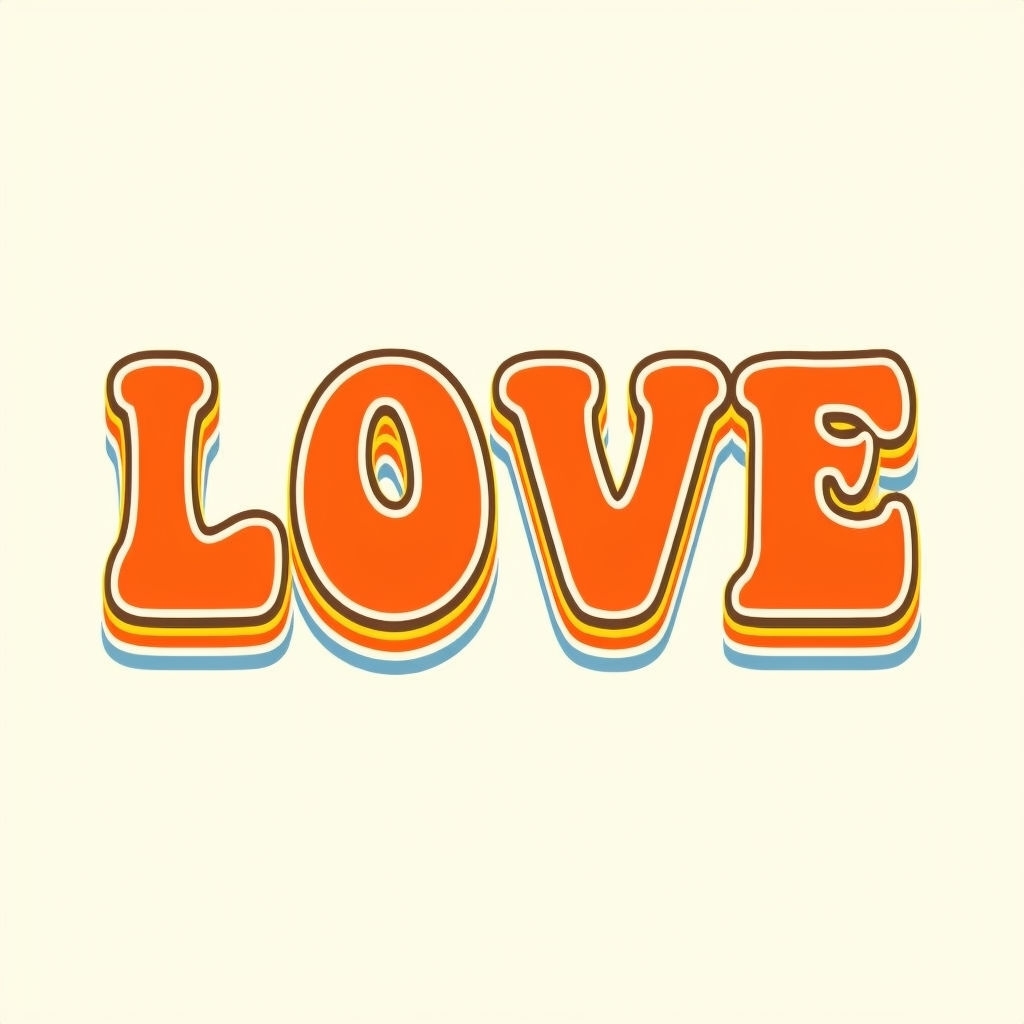 Retro Love Typography Design T-Shirt