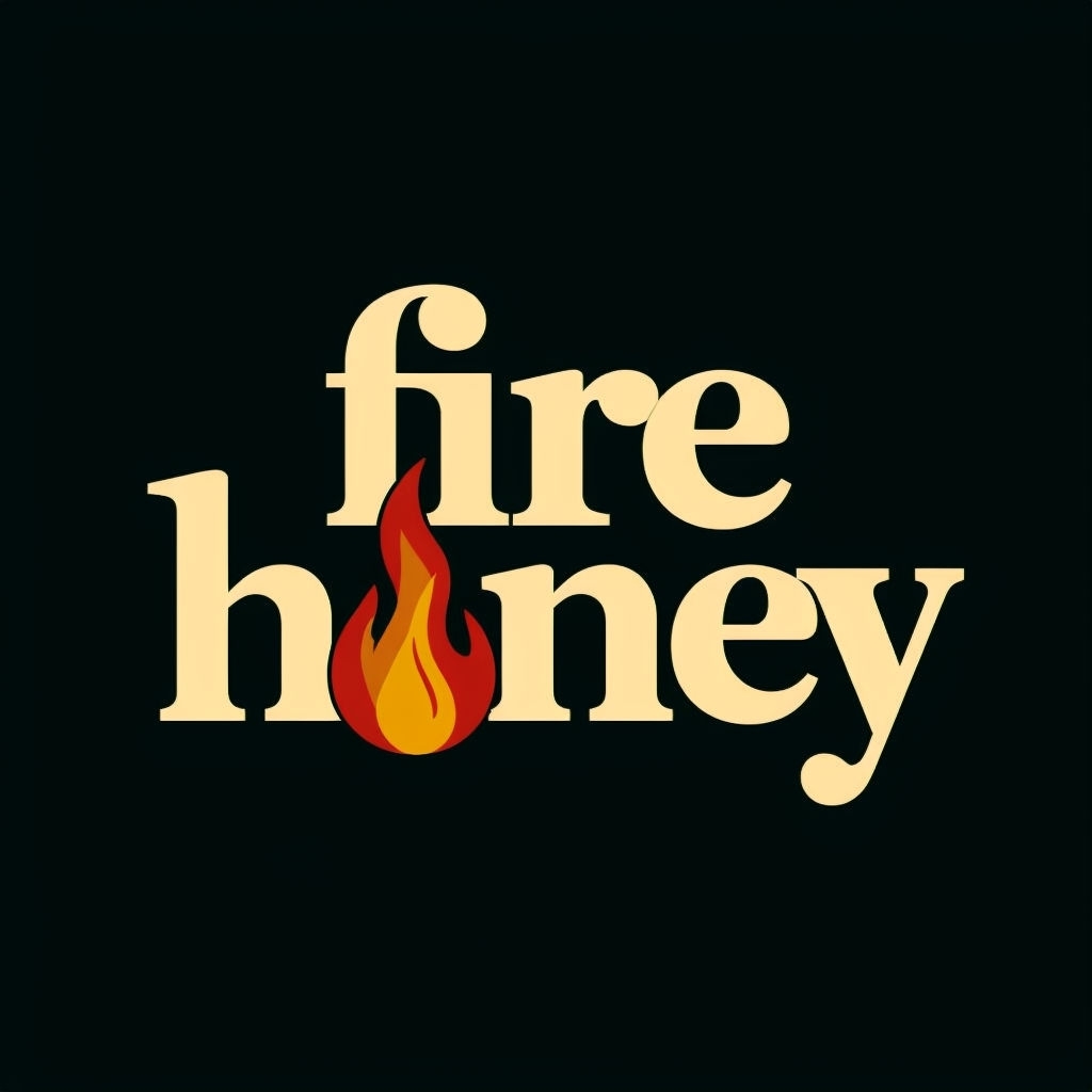 Fire Honey Modern Logo with Abstract Flame Graphic T-Shirt