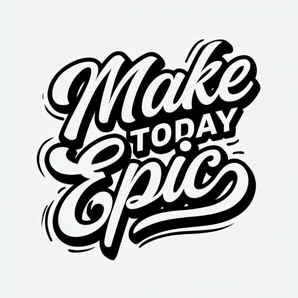 Make Today Epic Inspirational Typography Art for Mug