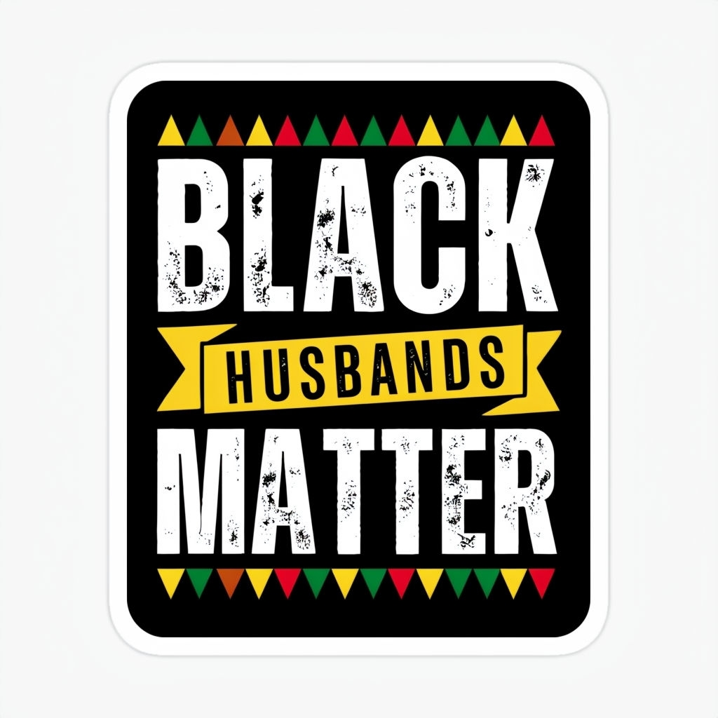 Bold Black Husbands Matter Grunge Text Sticker Design