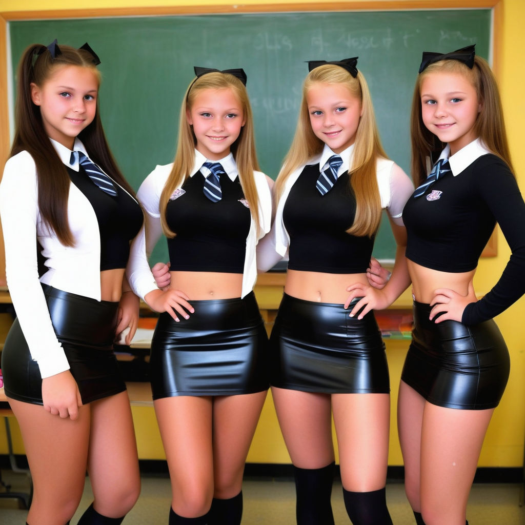 German teenage girls changing clothes in school room