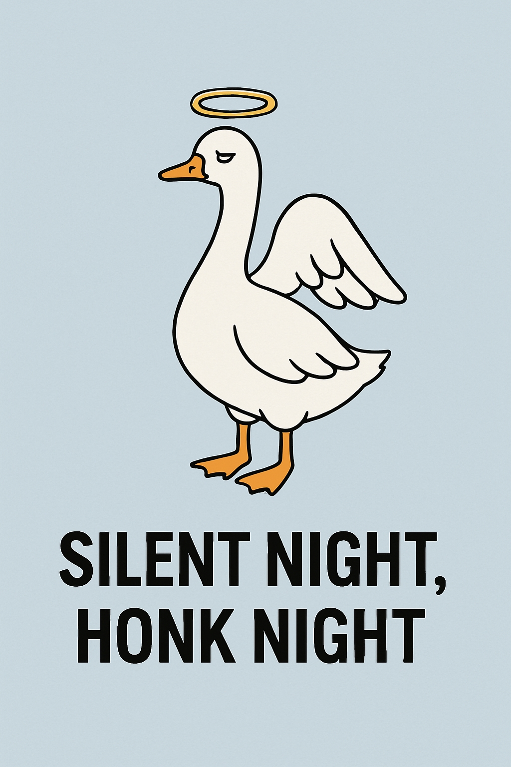 Playful Cartoon Duck with Halo and Text for Holiday Card Design Cards & Invites