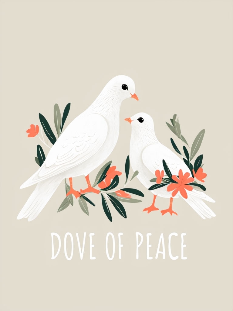 Minimalist Dove of Peace Illustration T-Shirt