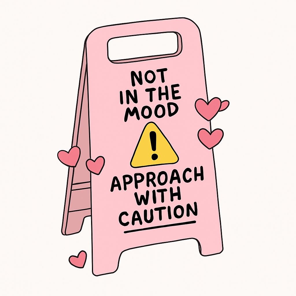 Playful Pink Caution Signboard with Hearts Sticker