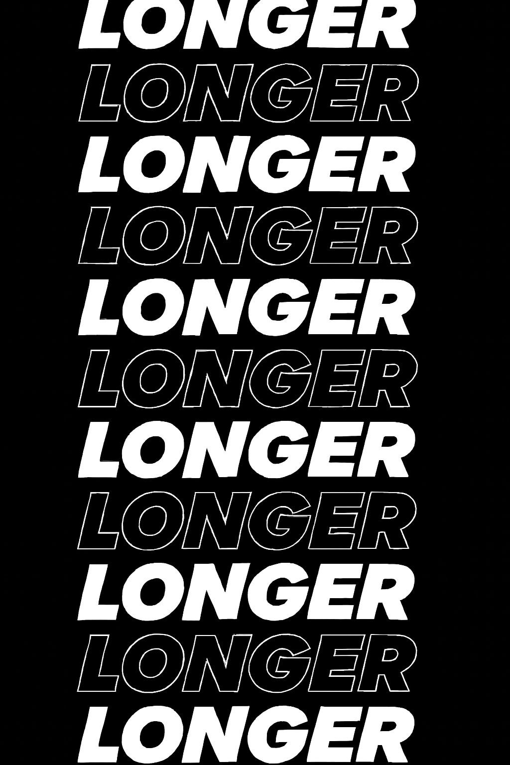 Bold Minimalist LONGER Typography Design T-shirt