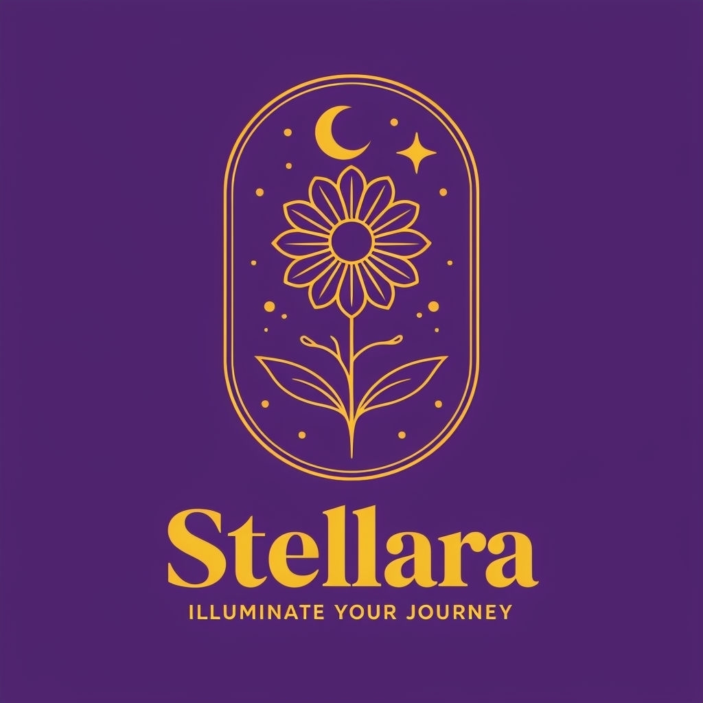 Elegant Minimalist Stellara Flower and Moon Logo