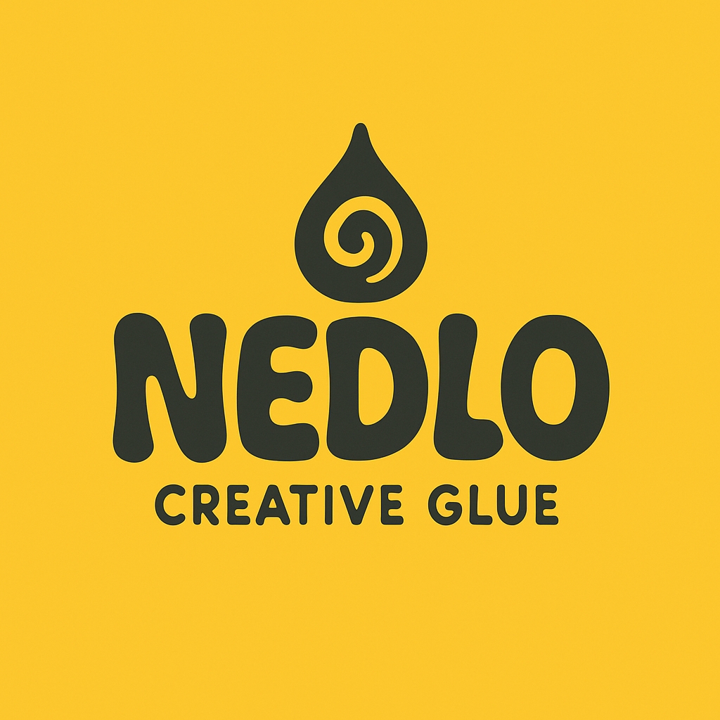 Playful Modern Minimalist NEDLO Creative Glue Logo Design