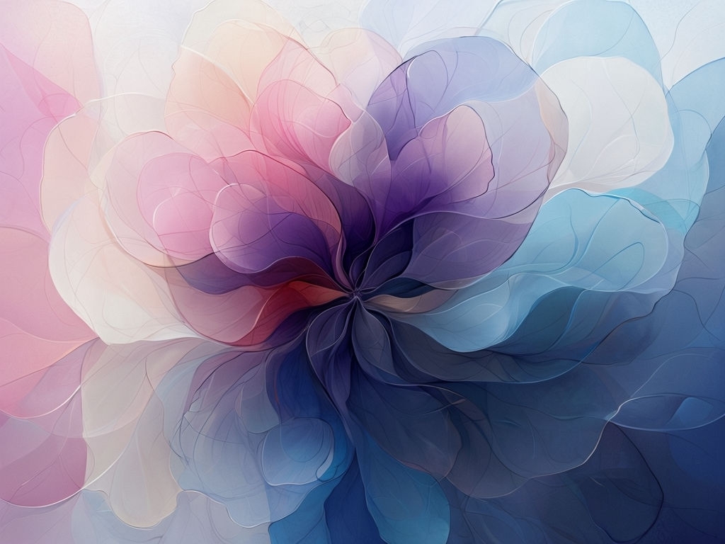 Serene Abstract Floral Gradient Artwork Poster