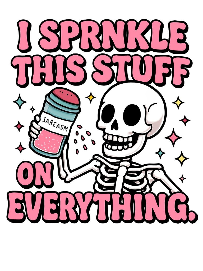 Playful Skeleton Sprinkles Sarcasm Cartoon T-Shirt