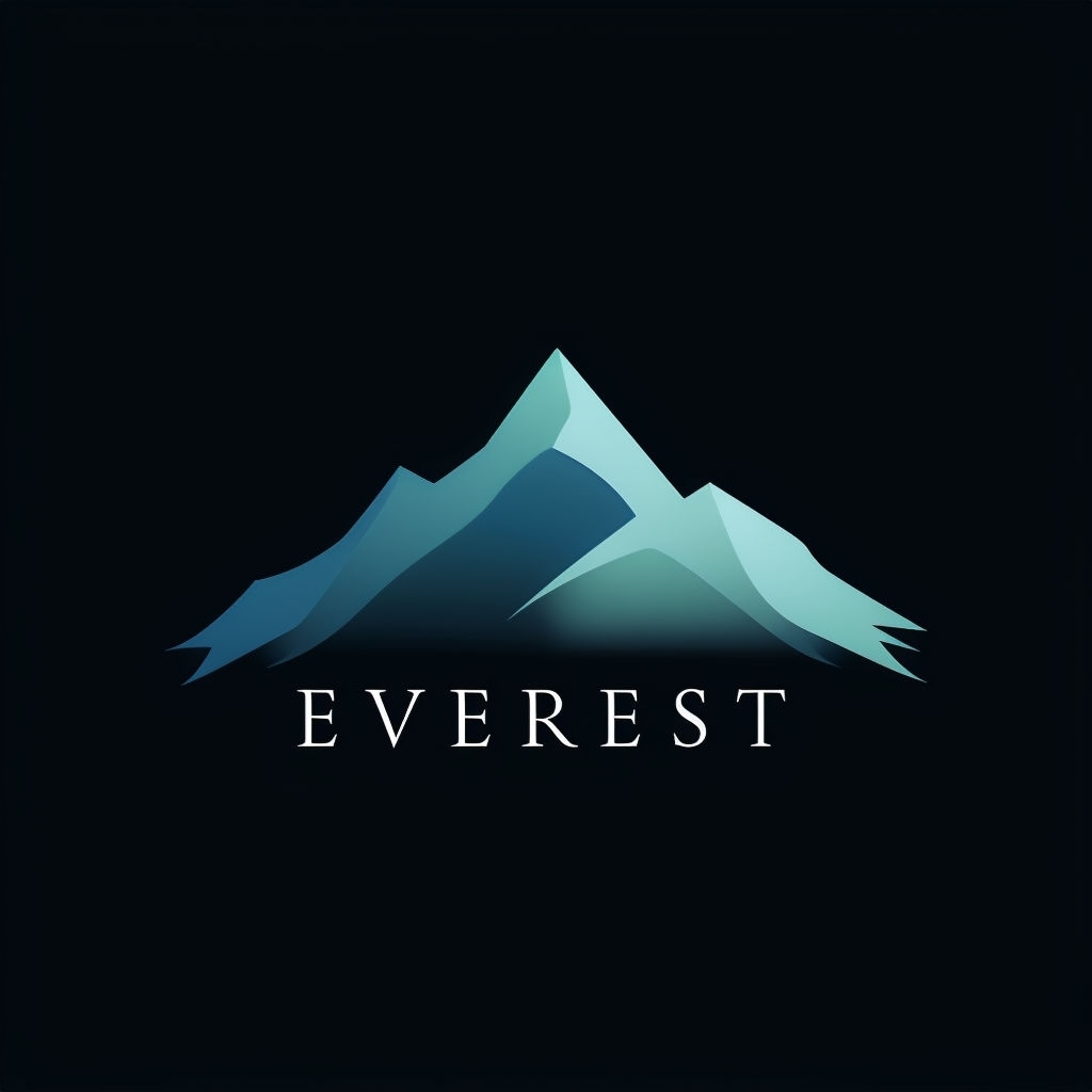 Minimalist Abstract Mountain Peak Logo Design for Everest Brand