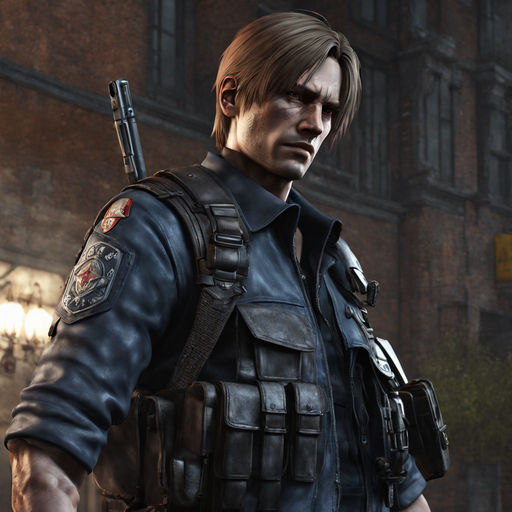 Leon kennedy resident evil 2 raccoon city con su escopeta a... by 馬煥宇
