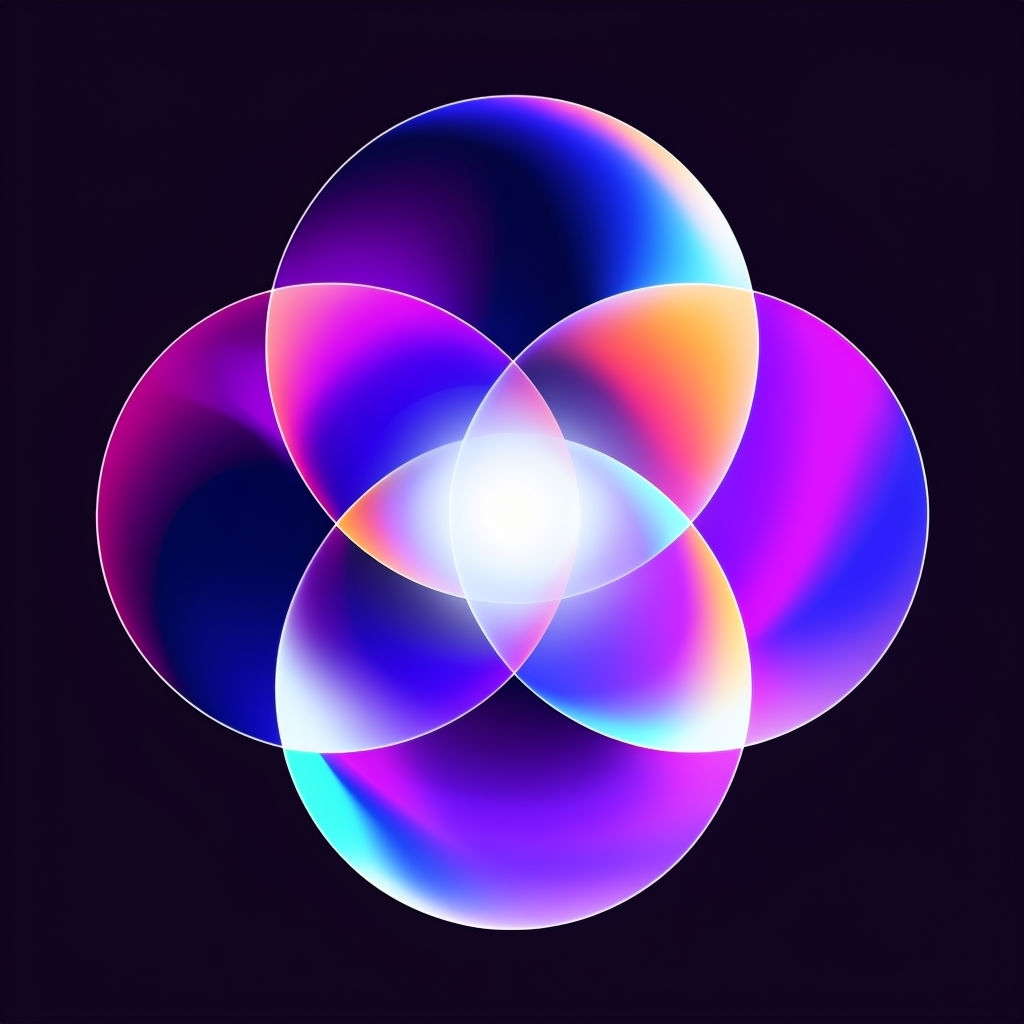 Vibrant Overlapping Circles with Glowing Gradient Logo