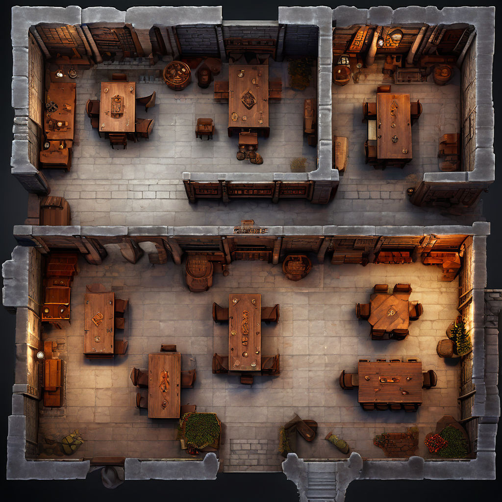 A top-down tabletop battlemap by Rafael Leal - Playground